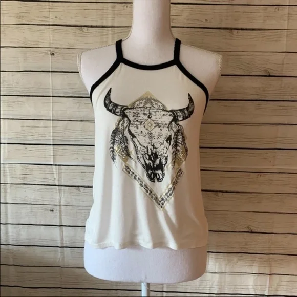 Charlotte Russe Southwestern Bull Racerback Tank - Picture 1 of 5